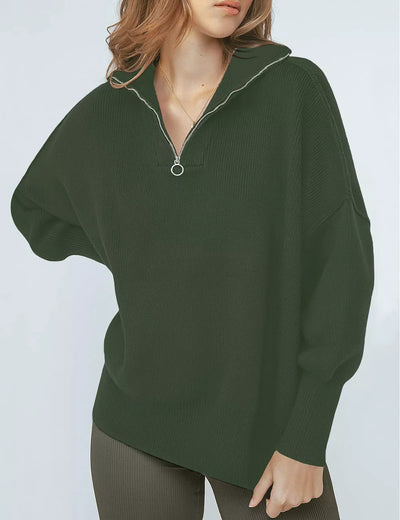 Buy Women's High Neck Army Green Sweater Online