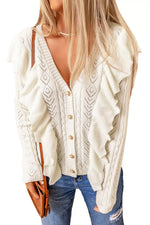 Load image into Gallery viewer, Shop Women's White V-Neck Sweaters and Women's White Sweater