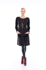 Load image into Gallery viewer, Shop Women's Long Sleeve Black Midi Dresses Online - Nikky Apparels