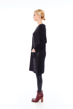 Load image into Gallery viewer, Shop Women's Long Sleeve Black Midi Dresses Online - Nikky Apparels