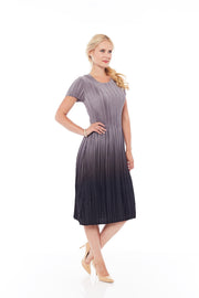 THE PLEATED GRADIENT DRESS IN MOUSY GREY - Nikky Apparels