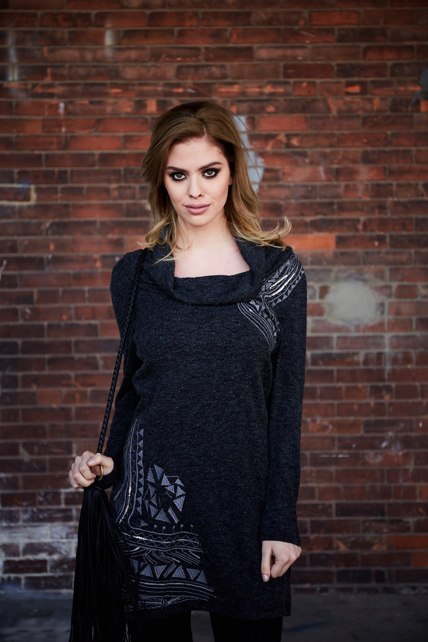 Buy Women's Dark Grey Cozy Turtle Neck Sweaters Online