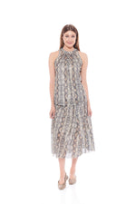 Load image into Gallery viewer, THE BROWN SNAKE TOP WITH HALTER NECK - Nikky Apparels