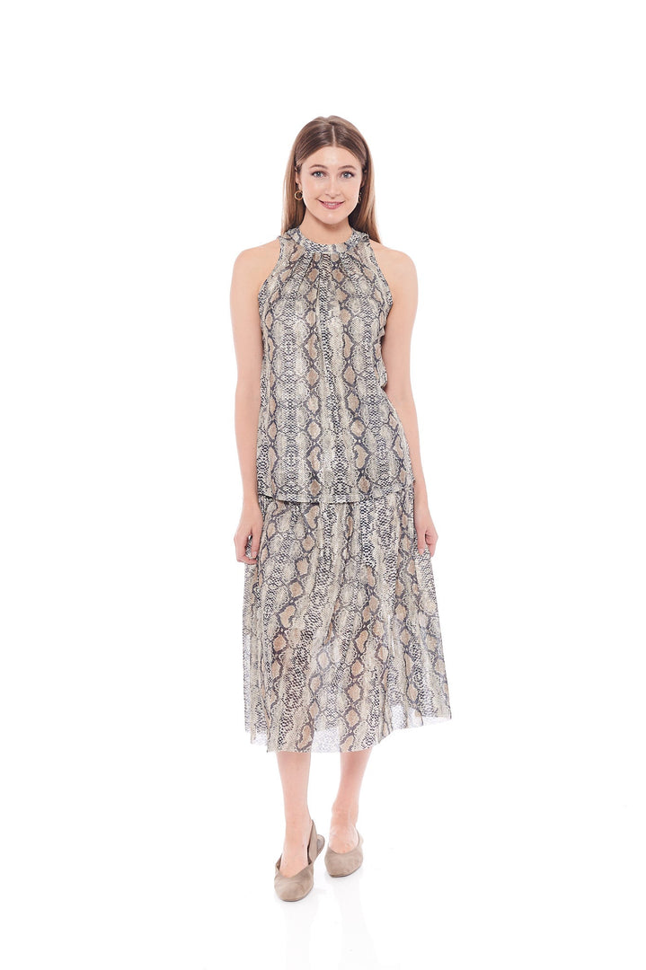 THE BROWN SNAKE TOP WITH HALTER NECK - Nikky Apparels