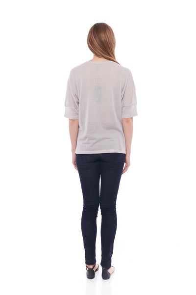 THE BATWING TOP IN SILVER RIPPLES GREY