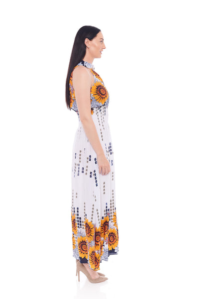 THE ALL YOU NEED SUNFLOWER DRESS IN WHITE