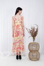 Load image into Gallery viewer, THE SCARLET DRESS IN ORANGE FLORALS - Nikky Apparels
