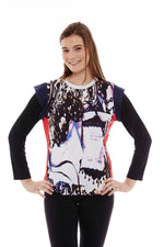 Load image into Gallery viewer, Buy Women's Long Sleeve Crew Neck Printed Tops Online - Nikky Apparels